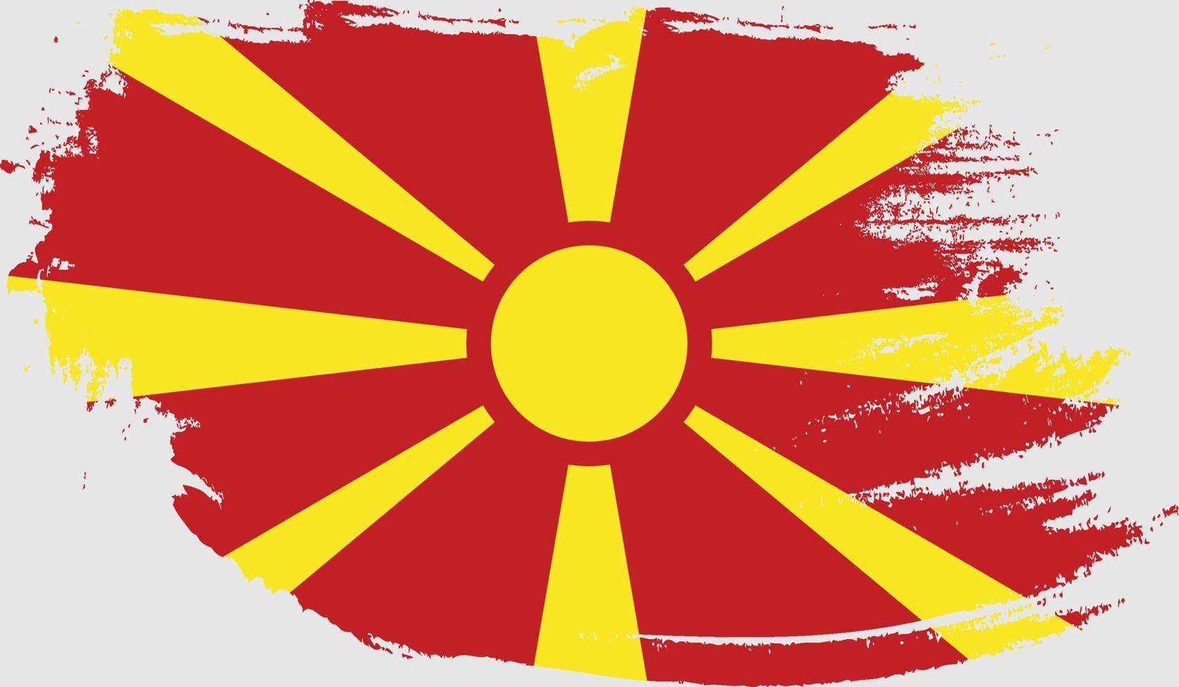 bandeira da macedônia com textura grunge vetor