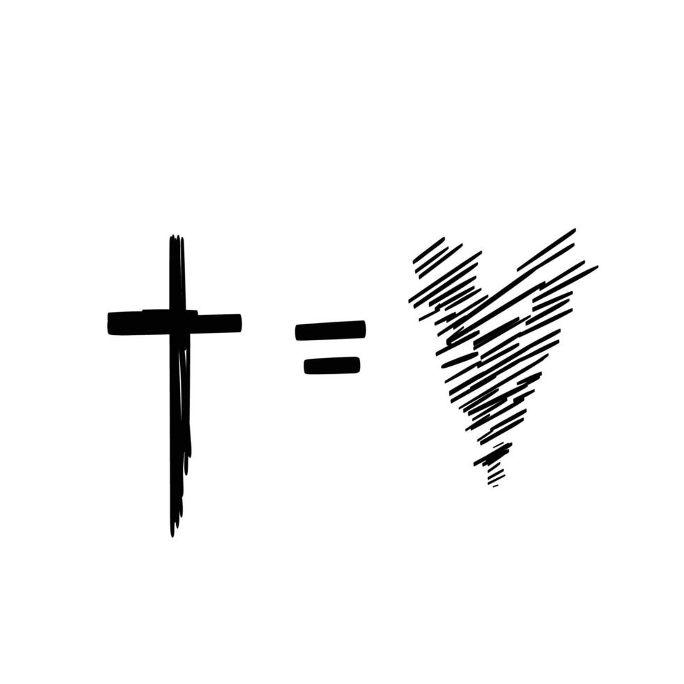 arte cristã. símbolo cristão para impressão ou uso como pôster, cartão, tatuagem de panfleto ou camiseta vetor