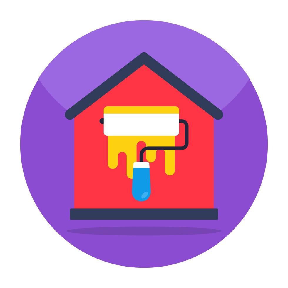 um ícone de design colorido de pintura em casa vetor