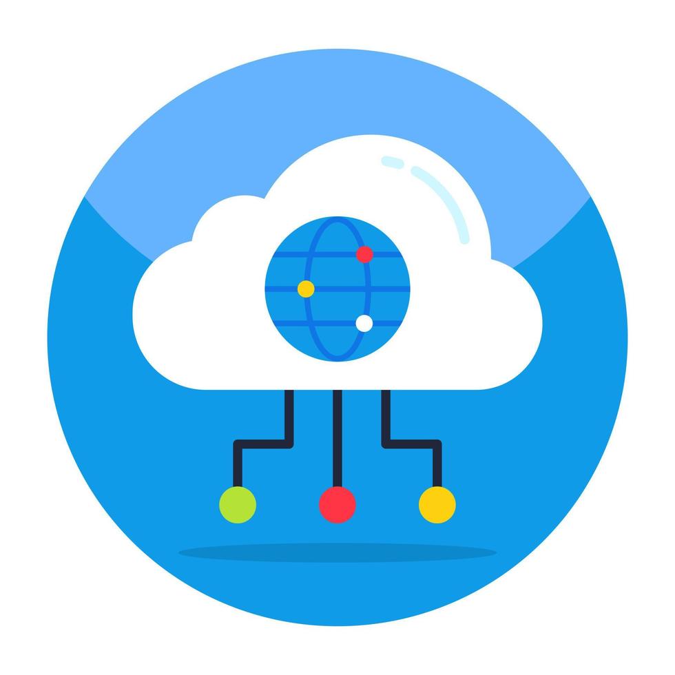 ícone de design editável do navegador de nuvem vetor