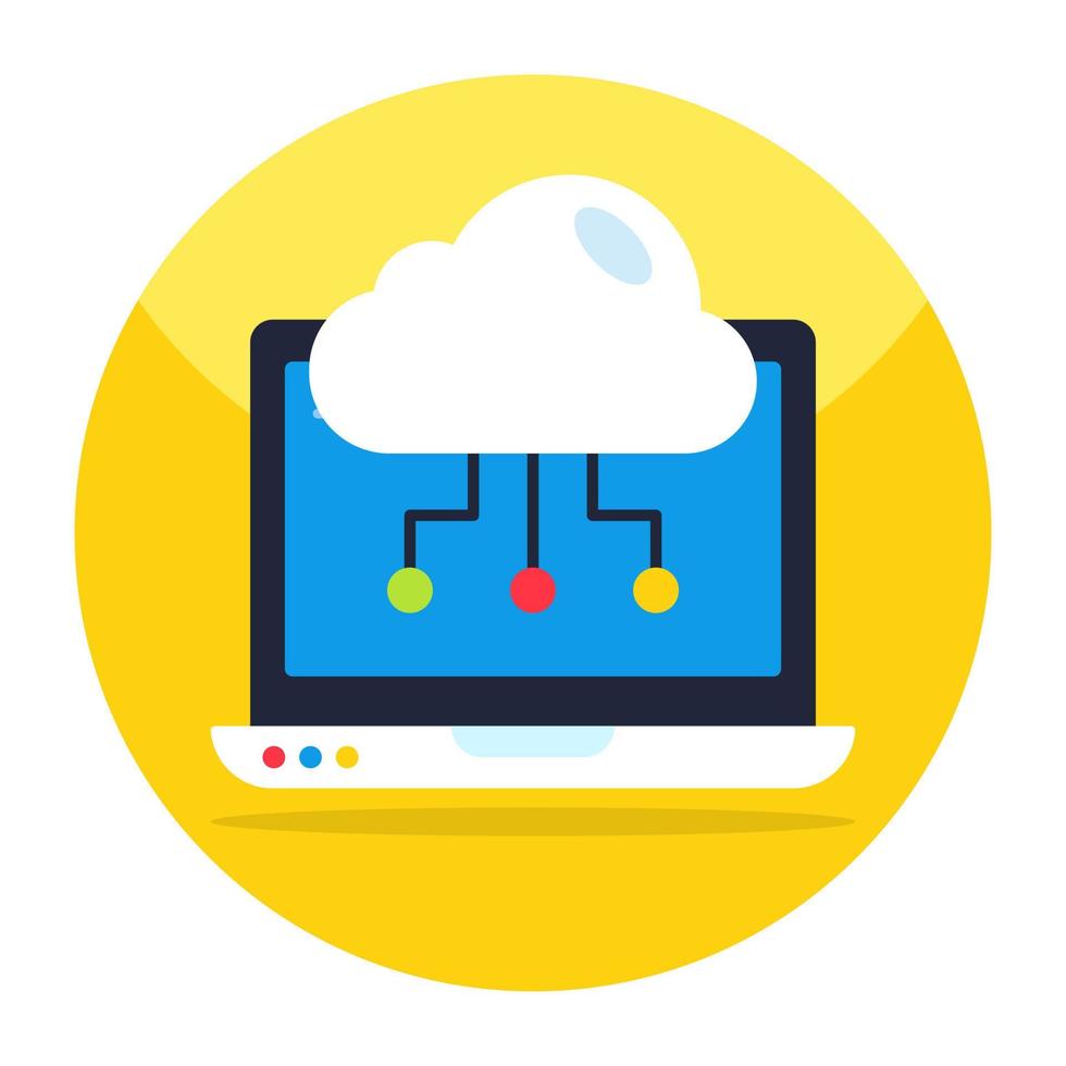 ícone de design editável da rede em nuvem vetor