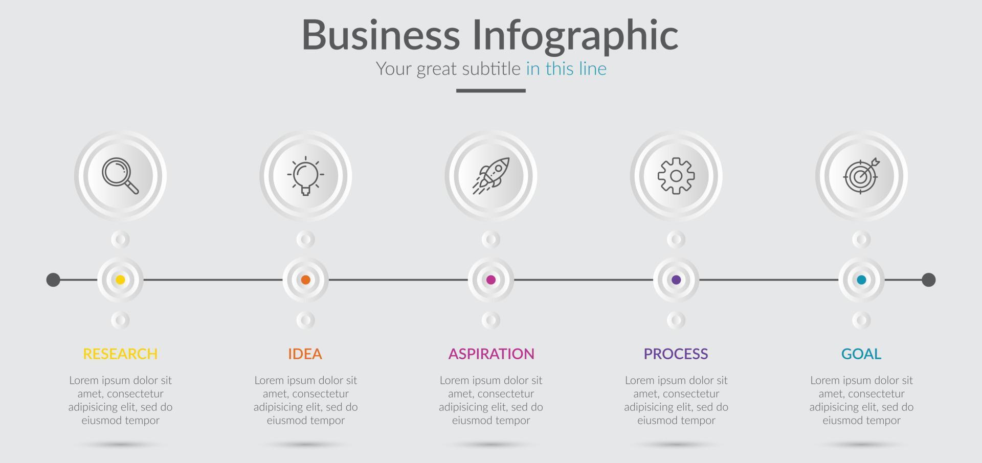 infográfico modelo de negócios com etapa ou opção de design vetor
