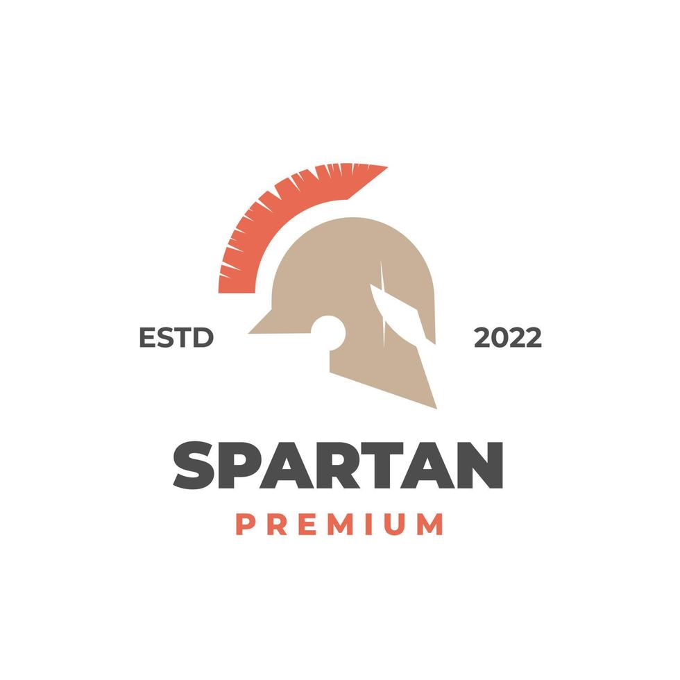 logotipo de ilustração simples de capacete espartano forte vetor