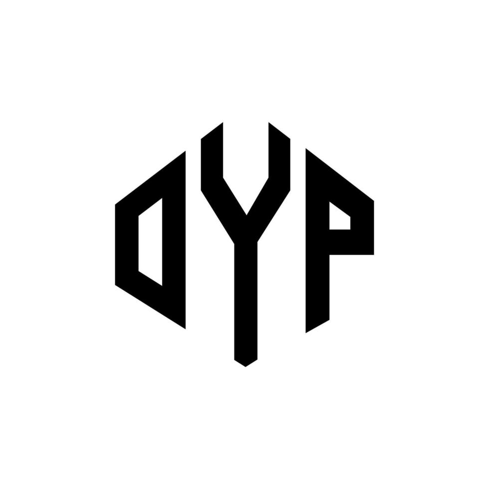 design de logotipo de carta oyp com forma de polígono. oyp polígono e design de logotipo em forma de cubo. oyp hexágono modelo de logotipo de vetor cores brancas e pretas. oyp monograma, logotipo de negócios e imóveis.