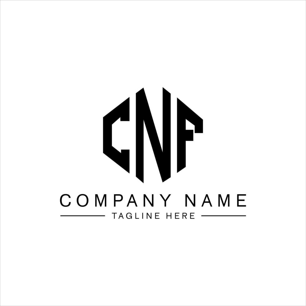 design de logotipo de carta cnf com forma de polígono. cnf polígono e design de logotipo em forma de cubo. modelo de logotipo de vetor hexágono cnf cores brancas e pretas. cnf monograma, logotipo de negócios e imóveis.