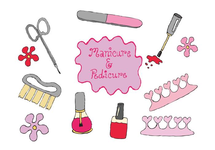 Série livre de vetores de pedicure de manicure