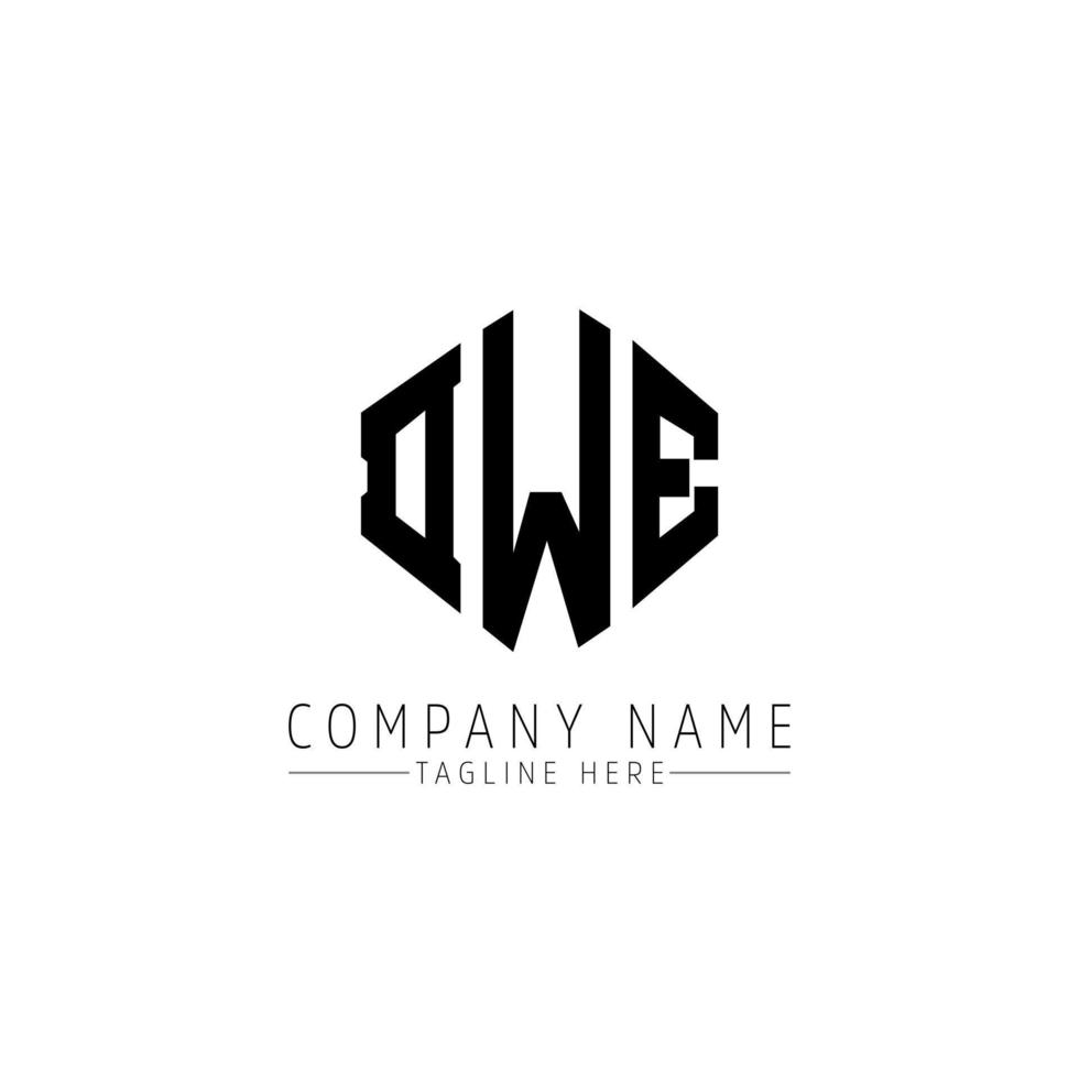 design de logotipo de letra dwe com forma de polígono. dwe polígono e design de logotipo em forma de cubo. Dwe hexagon vector logo template cores brancas e pretas. dwe monograma, logotipo de negócios e imóveis.