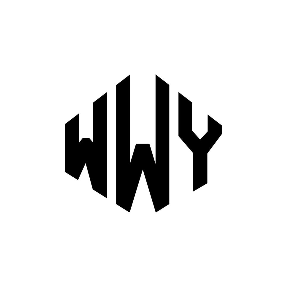 design de logotipo de carta wwy com forma de polígono. wwy polígono e design de logotipo em forma de cubo. wwy hexagon vector logo template cores brancas e pretas. logotipo wwy monograma, negócios e imóveis.