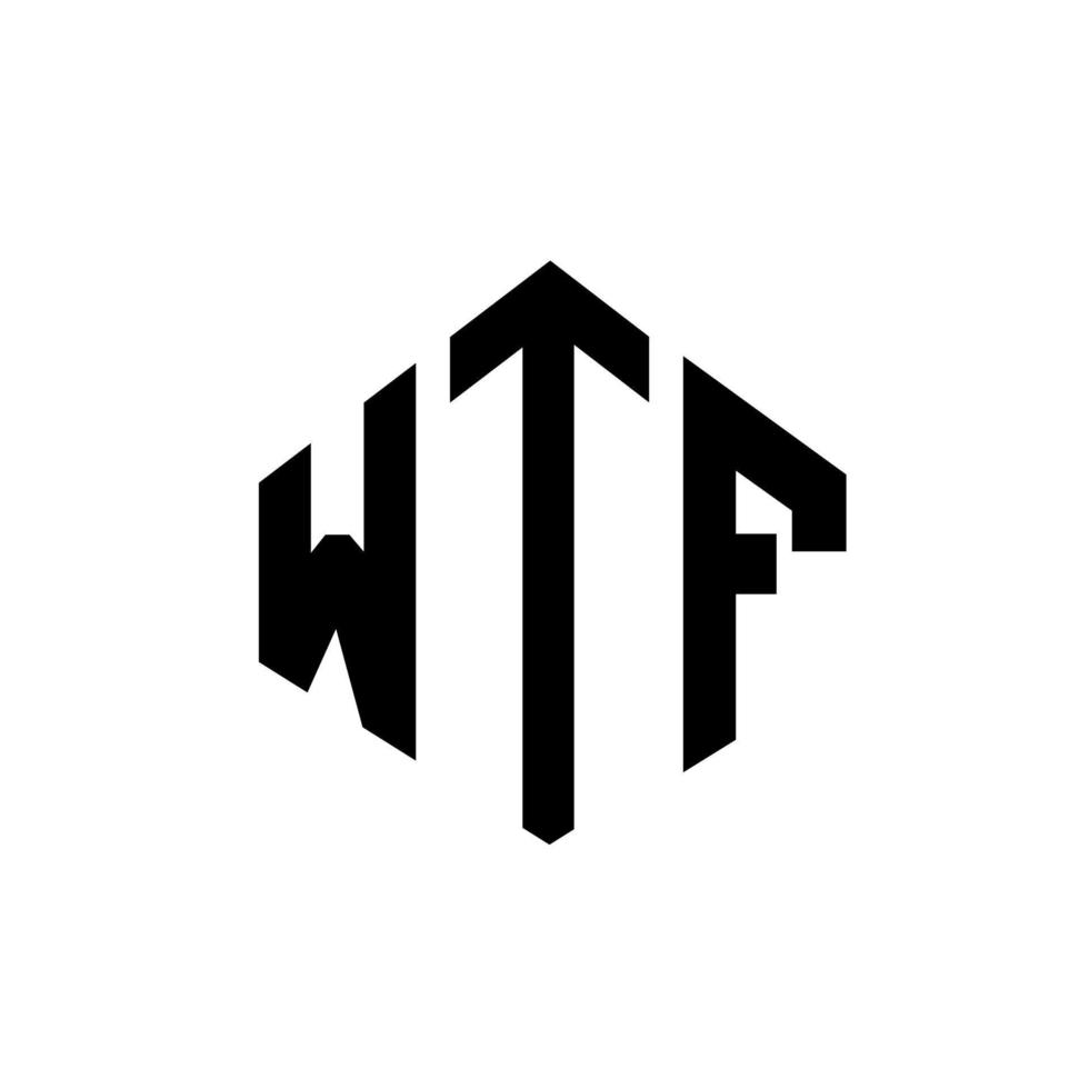 design de logotipo de letra wtf com forma de polígono. wtf polígono e design de logotipo em forma de cubo. wtf hexágono modelo de logotipo de vetor cores brancas e pretas. monograma wtf, logotipo de negócios e imóveis.