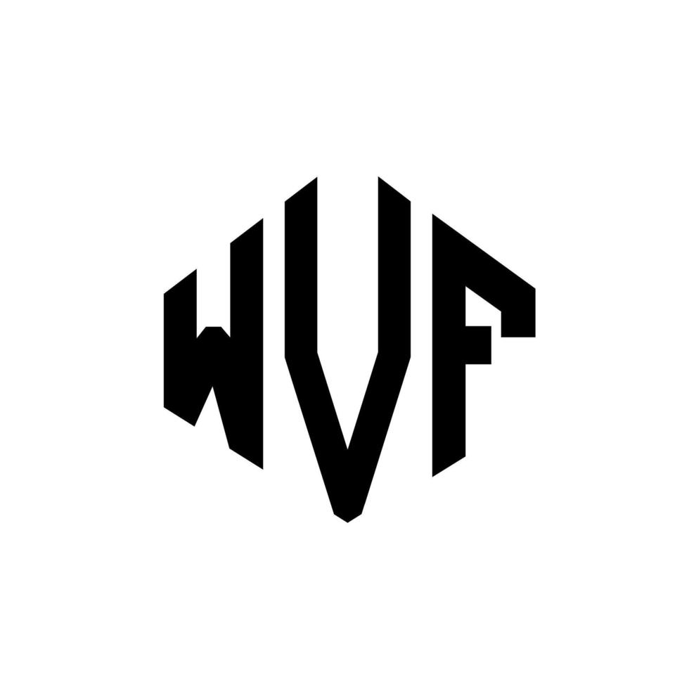 design de logotipo de carta wvf com forma de polígono. wvf polígono e design de logotipo em forma de cubo. modelo de logotipo de vetor hexágono wvf cores brancas e pretas. monograma wvf, logotipo de negócios e imóveis.