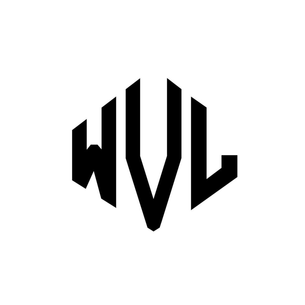 design de logotipo de letra wvl com forma de polígono. wvl polígono e design de logotipo em forma de cubo. wvl hexágono modelo de logotipo de vetor cores brancas e pretas. wvl monograma, logotipo de negócios e imóveis.