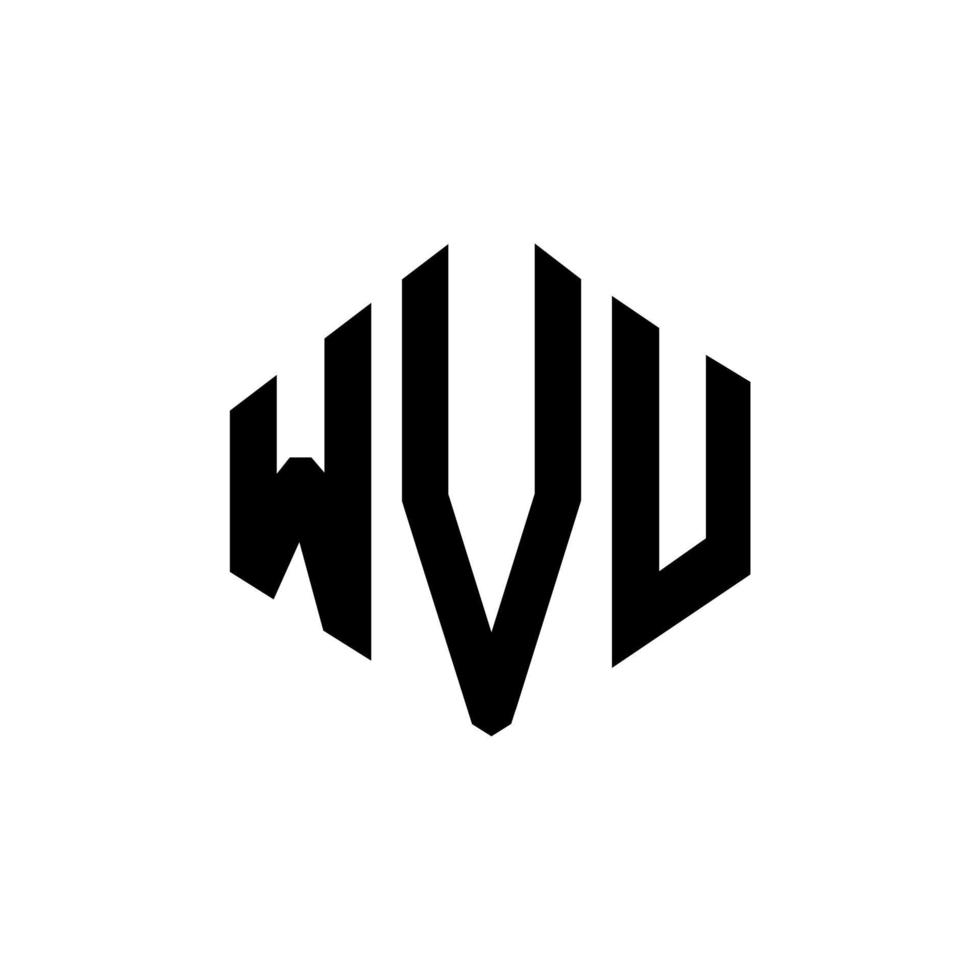 design de logotipo de letra wvu com forma de polígono. polígono wvu e design de logotipo em forma de cubo. wvu hexágono modelo de logotipo de vetor cores brancas e pretas. monograma wvu, logotipo de negócios e imóveis.