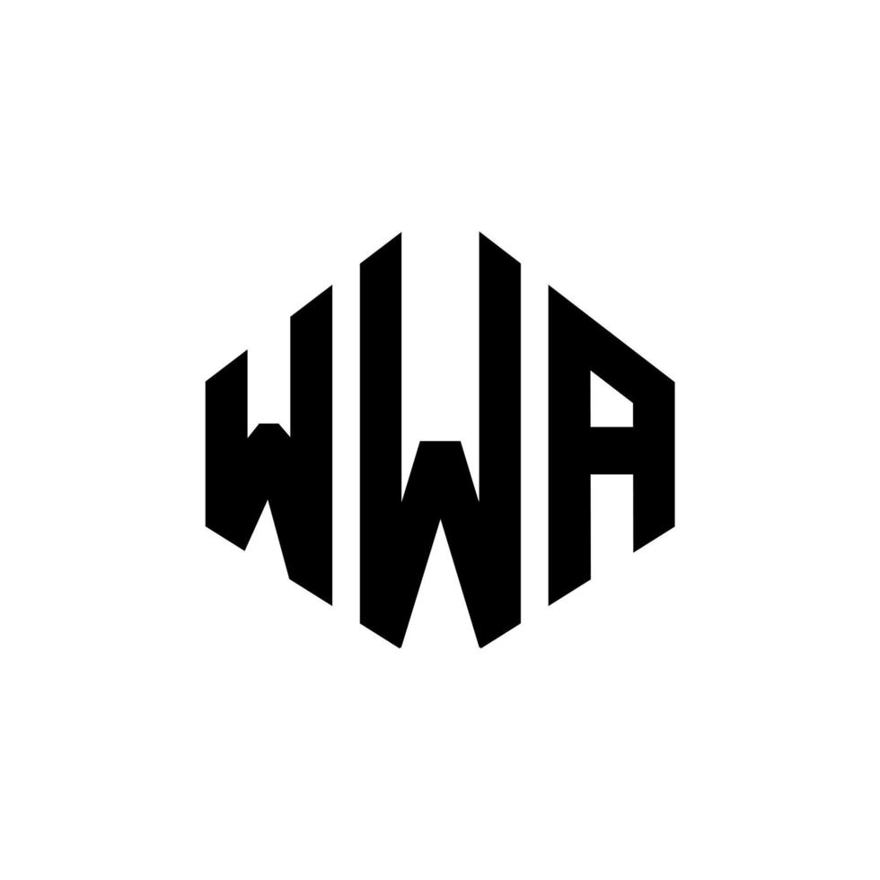 design de logotipo de carta wwa com forma de polígono. wwa polígono e design de logotipo em forma de cubo. wwa hexagon vector logo template cores brancas e pretas. logotipo wwa monograma, negócios e imóveis.