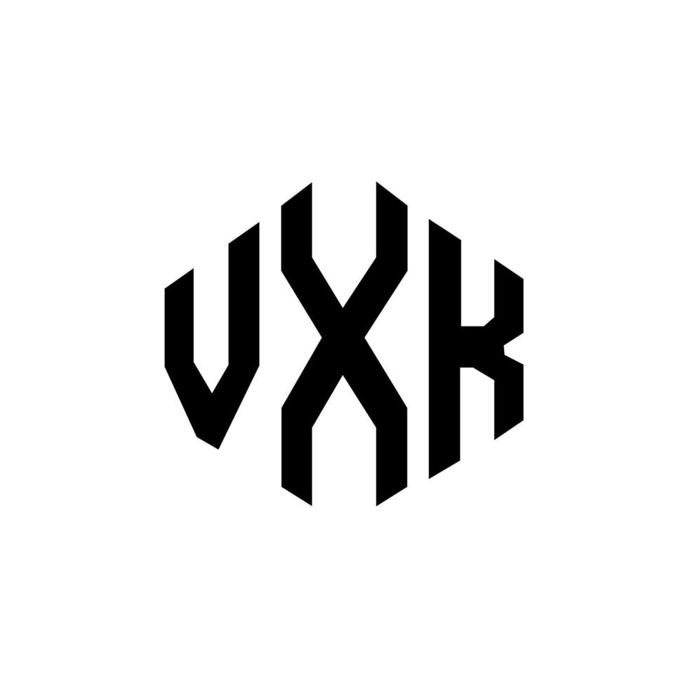 design de logotipo de carta vxk com forma de polígono. vxk polígono e design de logotipo em forma de cubo. modelo de logotipo de vetor hexágono vxk cores brancas e pretas. monograma vxk, logotipo de negócios e imóveis.