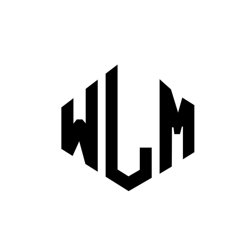 design de logotipo de carta wlm com forma de polígono. wlm polígono e design de logotipo em forma de cubo. modelo de logotipo de vetor hexágono wlm cores brancas e pretas. wlm monograma, logotipo de negócios e imóveis.