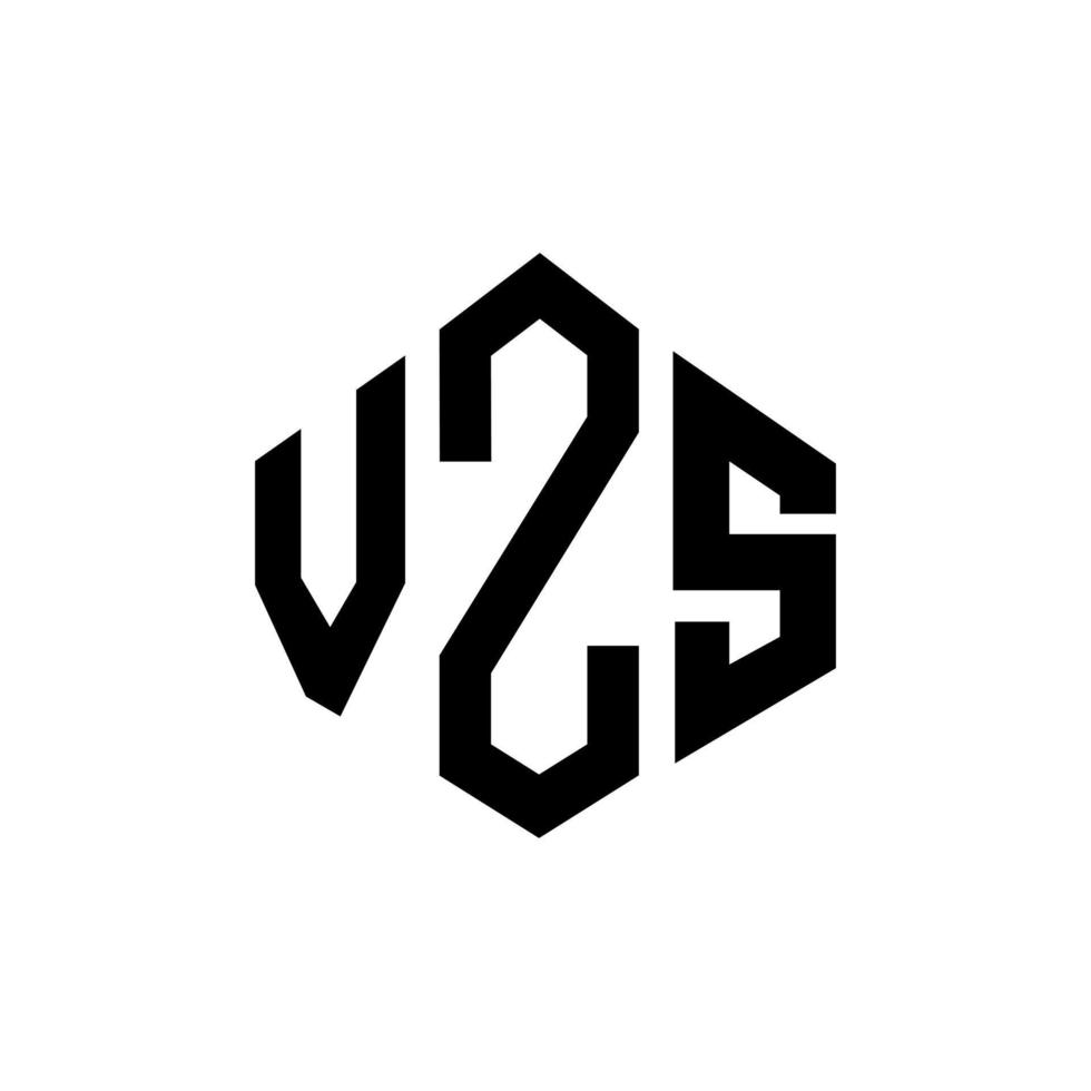 design de logotipo de carta vzs com forma de polígono. vzs polígono e design de logotipo em forma de cubo. modelo de logotipo de vetor hexágono vzs cores brancas e pretas. monograma vzs, logotipo de negócios e imóveis.