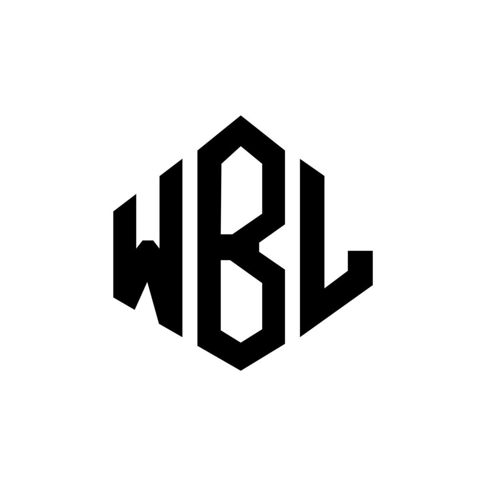 design de logotipo de carta wbl com forma de polígono. wbl polígono e design de logotipo em forma de cubo. modelo de logotipo de vetor wbl hexágono cores brancas e pretas. monograma wbl, logotipo de negócios e imóveis.