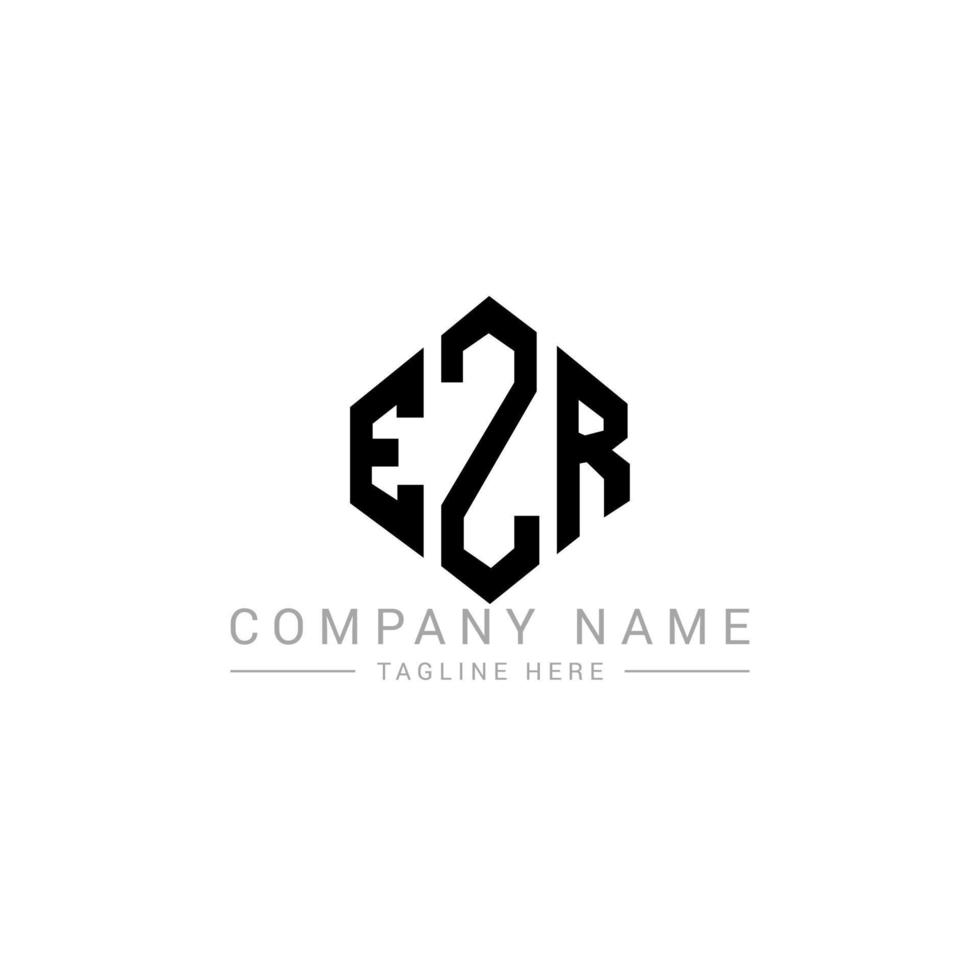 design de logotipo de carta ezr com forma de polígono. ezr polígono e design de logotipo em forma de cubo. modelo de logotipo de vetor hexágono ezr cores brancas e pretas. ezr monograma, logotipo de negócios e imóveis.