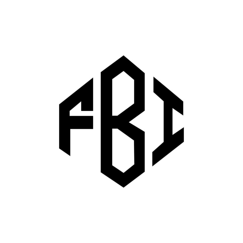 design de logotipo de carta do fbi com forma de polígono. fbi polígono e design de logotipo em forma de cubo. modelo de logotipo de vetor hexágono fbi cores brancas e pretas. monograma do fbi, logotipo de negócios e imóveis.