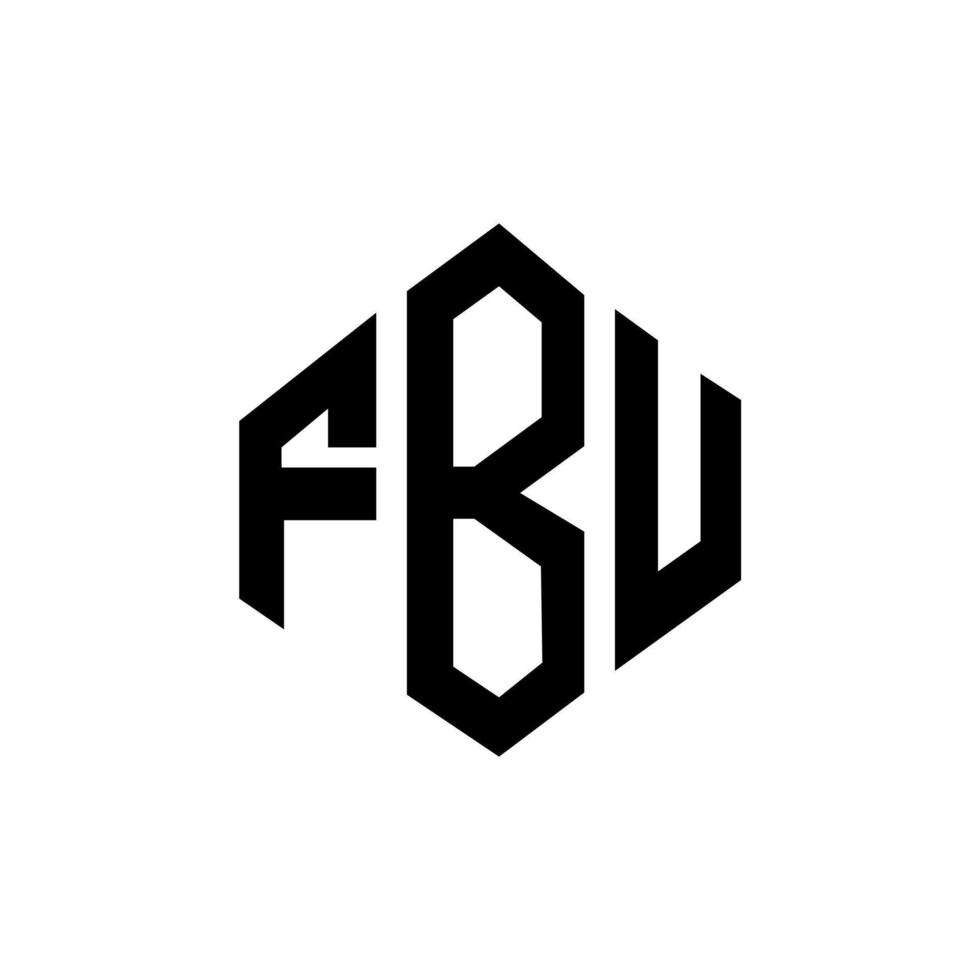 design de logotipo de carta fbu com forma de polígono. fbu polígono e design de logotipo em forma de cubo. modelo de logotipo de vetor hexágono fbu cores brancas e pretas. monograma fbu, logotipo de negócios e imóveis.