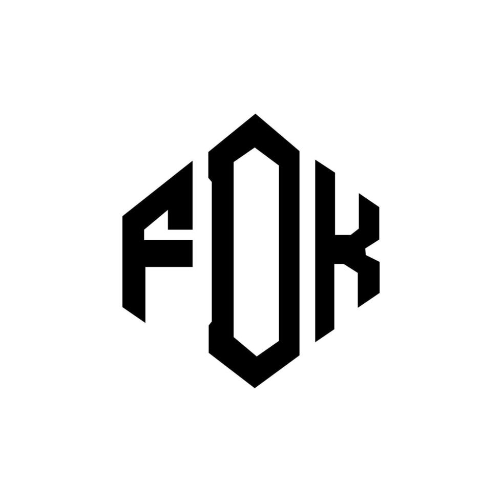 design de logotipo de carta fdk com forma de polígono. fdk polígono e design de logotipo em forma de cubo. modelo de logotipo de vetor hexágono fdk cores brancas e pretas. monograma fdk, logotipo de negócios e imóveis.