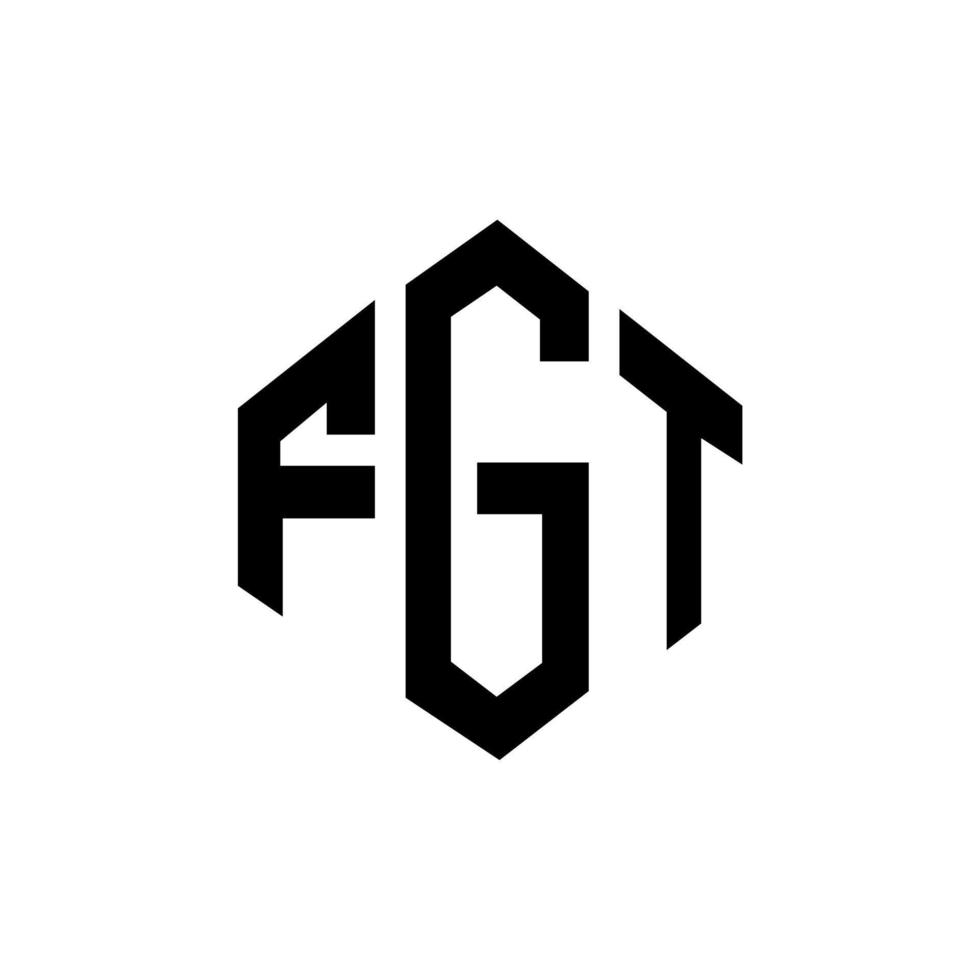 design de logotipo de carta fgt com forma de polígono. fgt polígono e design de logotipo em forma de cubo. fgt hexágono modelo de logotipo de vetor cores brancas e pretas. fgt monograma, logotipo de negócios e imóveis.