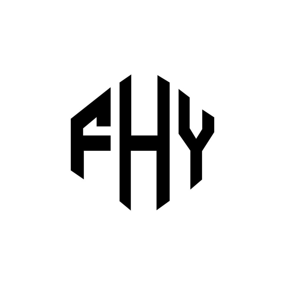 design de logotipo de carta fhy com forma de polígono. fhy design de logotipo em forma de polígono e cubo. fhy modelo de logotipo de vetor hexágono cores brancas e pretas. monograma fhy, logotipo de negócios e imóveis.