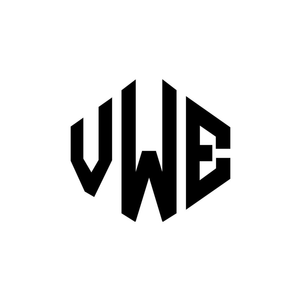 design de logotipo de letra vwe com forma de polígono. vwe polígono e design de logotipo em forma de cubo. vwe hexágono modelo de logotipo de vetor cores brancas e pretas. monograma vwe, logotipo comercial e imobiliário.