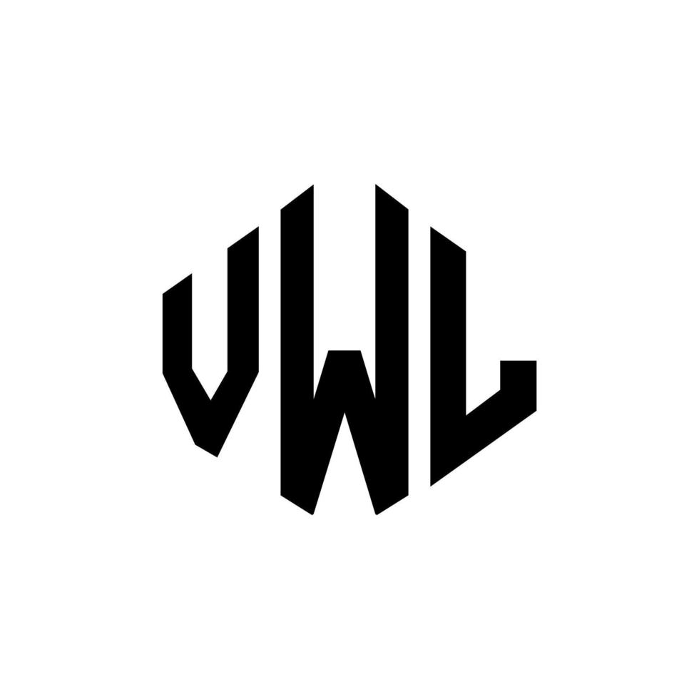 design de logotipo de carta vwl com forma de polígono. vwl polígono e design de logotipo em forma de cubo. vwl hexágono modelo de logotipo de vetor cores brancas e pretas. monograma vwl, logotipo de negócios e imóveis.