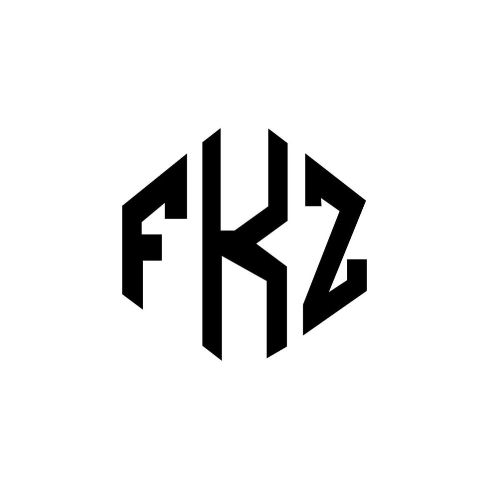 design de logotipo de letra fkz com forma de polígono. polígono fkz e design de logotipo em forma de cubo. modelo de logotipo de vetor hexágono fkz cores brancas e pretas. monograma fkz, logotipo de negócios e imóveis.