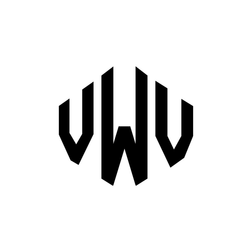 design de logotipo de carta vwv com forma de polígono. vwv polígono e design de logotipo em forma de cubo. modelo de logotipo de vetor hexágono vwv cores brancas e pretas. monograma vwv, logotipo de negócios e imóveis.