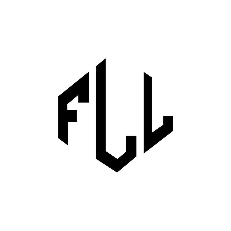 design de logotipo de carta fll com forma de polígono. fll polígono e design de logotipo em forma de cubo. fll hexágono modelo de logotipo de vetor cores brancas e pretas. fll monograma, logotipo de negócios e imóveis.