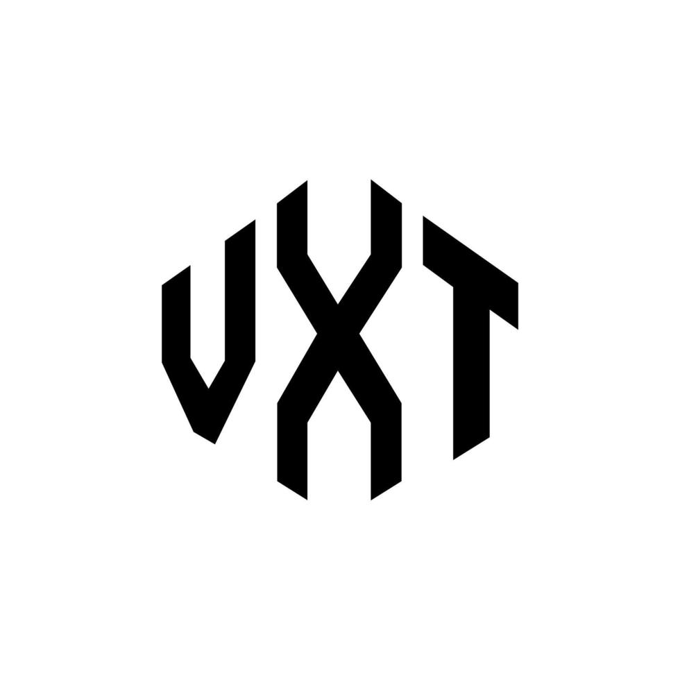 design de logotipo de carta vxt com forma de polígono. vxt polígono e design de logotipo em forma de cubo. vxt hexágono modelo de logotipo de vetor cores brancas e pretas. monograma vxt, logotipo de negócios e imóveis.