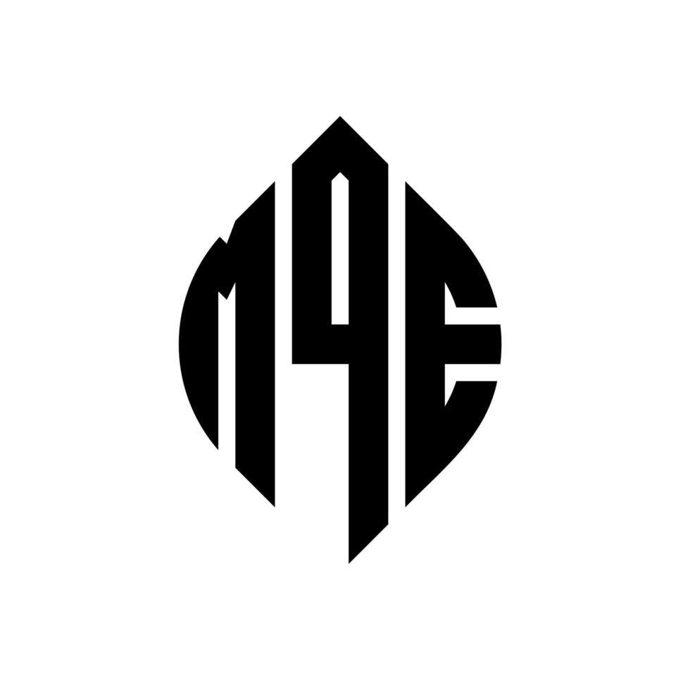 design de logotipo de letra de círculo mqe com forma de círculo e elipse. letras de elipse mqe com estilo tipográfico. as três iniciais formam um logotipo circular. mqe círculo emblema abstrato monograma carta marca vetor. vetor