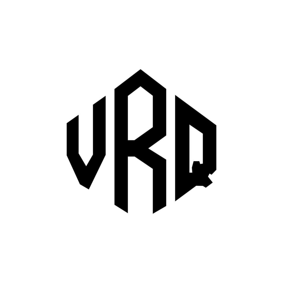 design de logotipo de letra vrq com forma de polígono. vrq polígono e design de logotipo em forma de cubo. vrq hexágono modelo de logotipo de vetor cores brancas e pretas. vrq monograma, logotipo de negócios e imóveis.