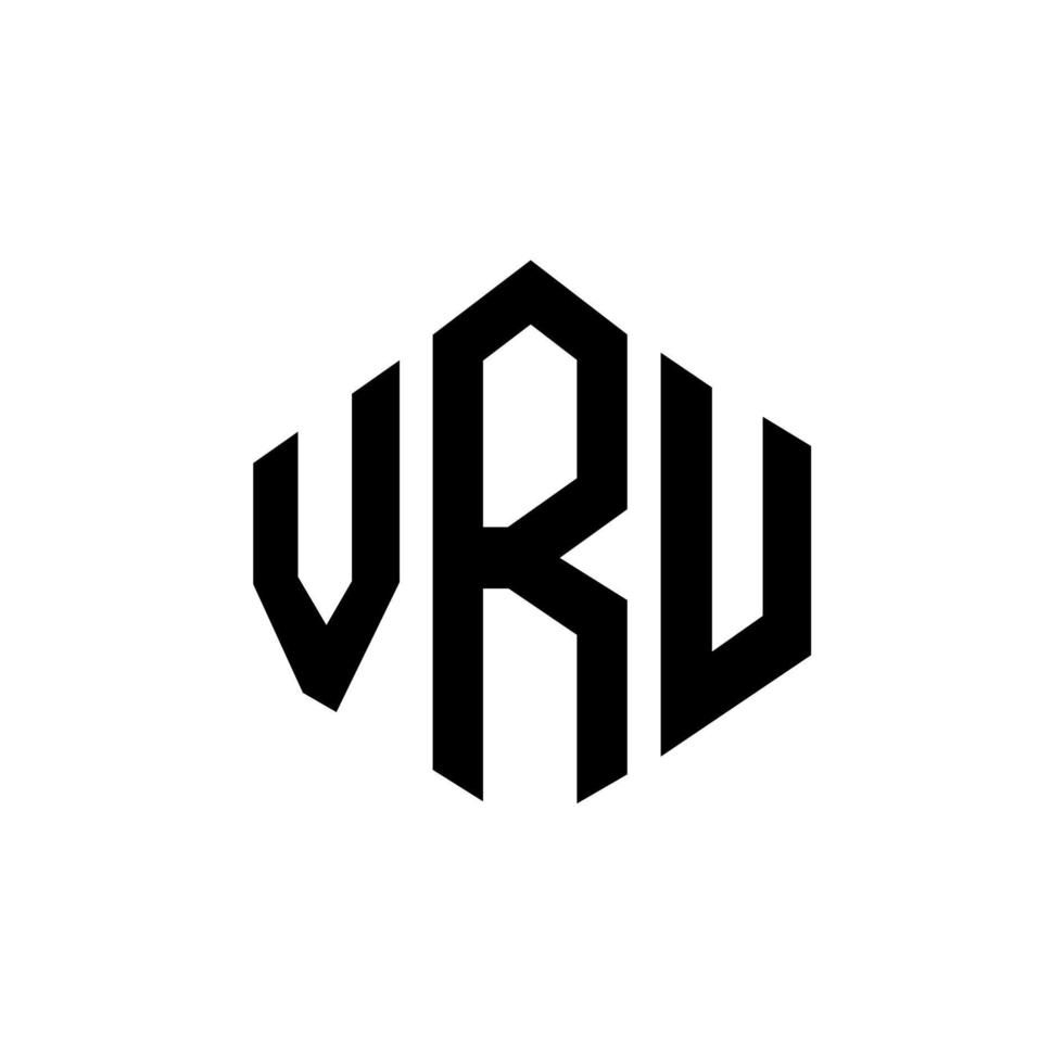 design de logotipo de carta vru com forma de polígono. vru polígono e design de logotipo em forma de cubo. vru hexágono modelo de logotipo de vetor cores brancas e pretas. vru monograma, logotipo de negócios e imóveis.