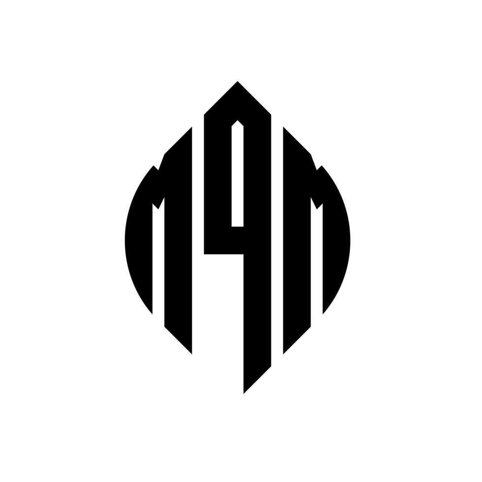 design de logotipo de letra de círculo mqm com forma de círculo e elipse. letras de elipse mqm com estilo tipográfico. as três iniciais formam um logotipo circular. mqm círculo emblema abstrato monograma carta marca vetor. vetor