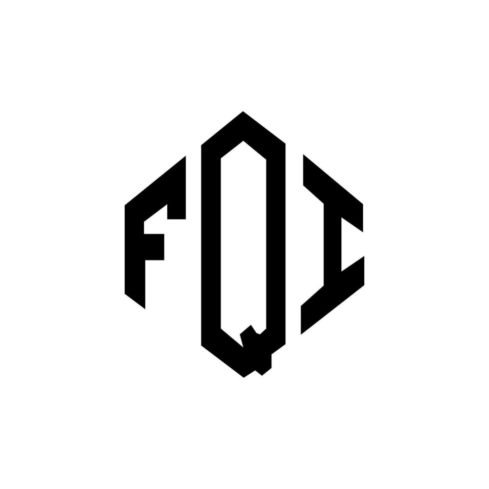 design de logotipo de letra fqi com forma de polígono. fqi polígono e design de logotipo em forma de cubo. fqi modelo de logotipo de vetor hexágono cores brancas e pretas. monograma fqi, logotipo de negócios e imóveis.