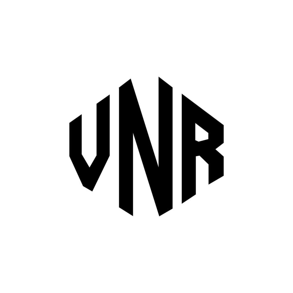 design de logotipo de carta vnr com forma de polígono. vnr polígono e design de logotipo em forma de cubo. vnr hexágono modelo de logotipo de vetor cores brancas e pretas. vnr monograma, logotipo de negócios e imóveis.