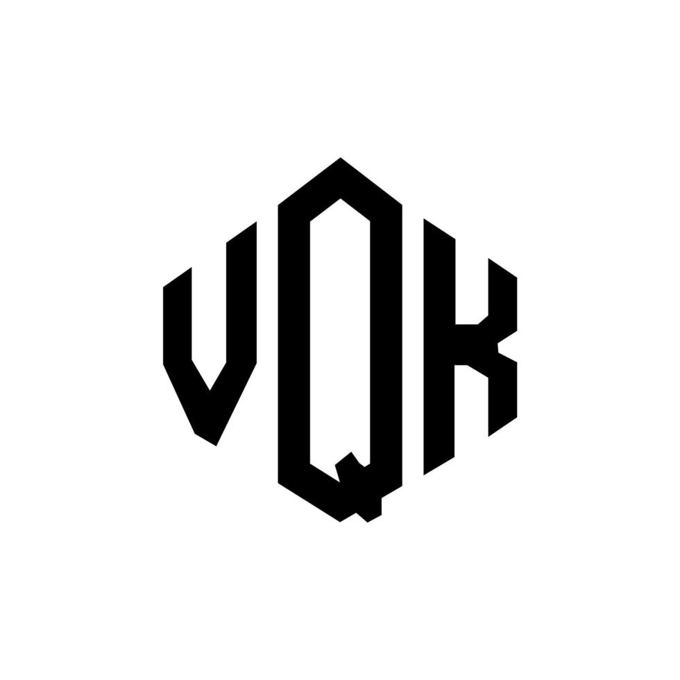 design de logotipo de letra vqk com forma de polígono. vqk polígono e design de logotipo em forma de cubo. vqk modelo de logotipo de vetor hexágono cores brancas e pretas. monograma vqk, logotipo de negócios e imóveis.