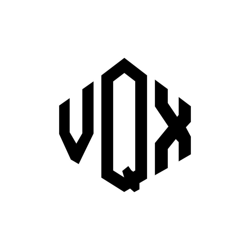 design de logotipo de letra vqx com forma de polígono. vqx polígono e design de logotipo em forma de cubo. vqx hexágono modelo de logotipo de vetor cores brancas e pretas. monograma vqx, logotipo comercial e imobiliário.