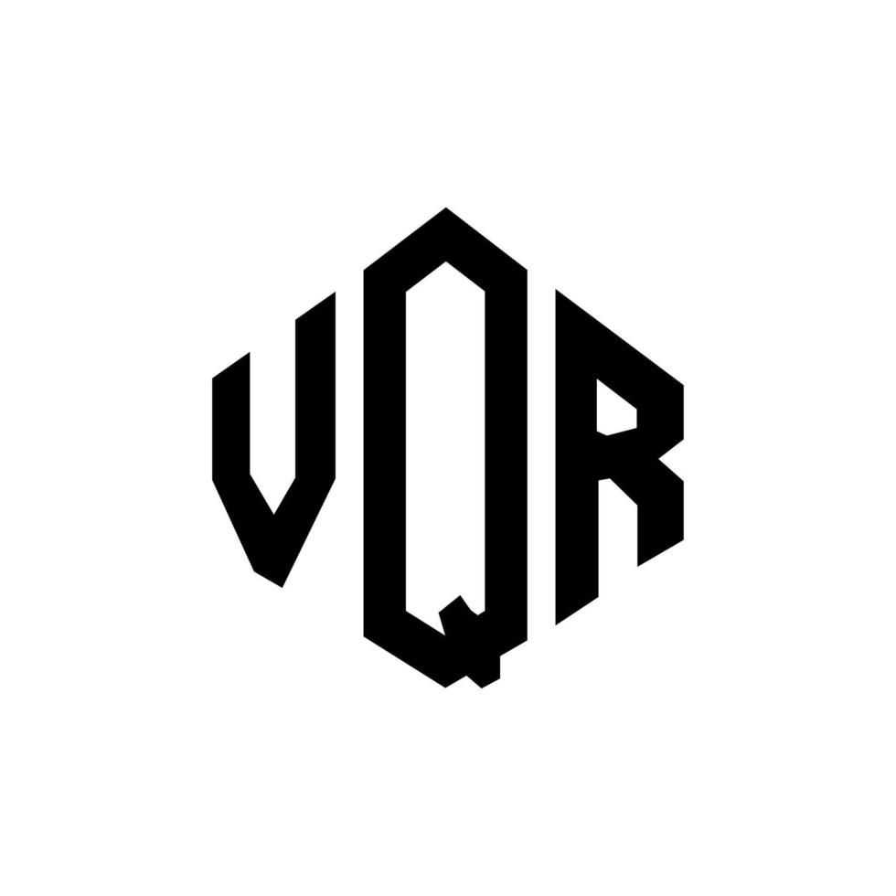 design de logotipo de letra vqr com forma de polígono. vqr polígono e design de logotipo em forma de cubo. vqr hexágono modelo de logotipo de vetor cores brancas e pretas. monograma vqr, logotipo de negócios e imóveis.