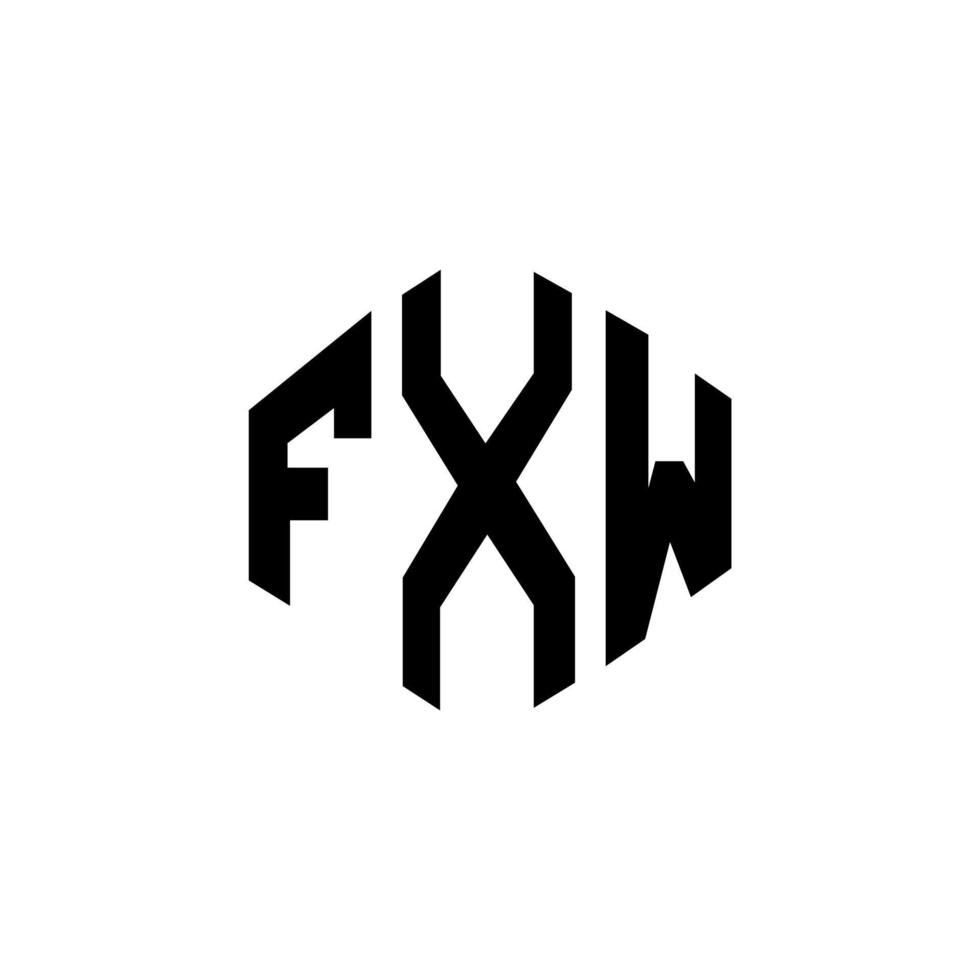 design de logotipo de carta fxw com forma de polígono. fxw polígono e design de logotipo em forma de cubo. fxw modelo de logotipo de vetor hexágono cores brancas e pretas. fxw monograma, logotipo de negócios e imóveis.