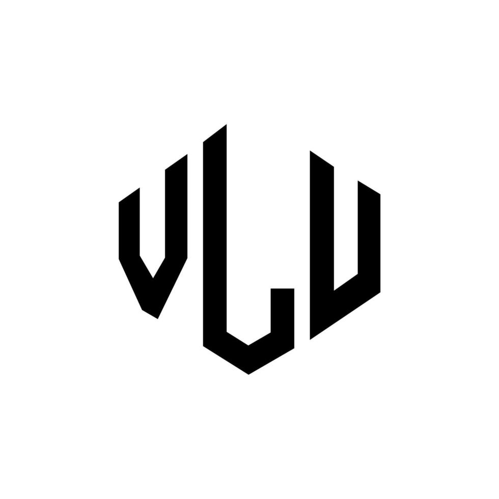 design de logotipo de letra vlu com forma de polígono. vlu polígono e design de logotipo em forma de cubo. vlu hexágono modelo de logotipo de vetor cores brancas e pretas. vlu monograma, logotipo de negócios e imóveis.