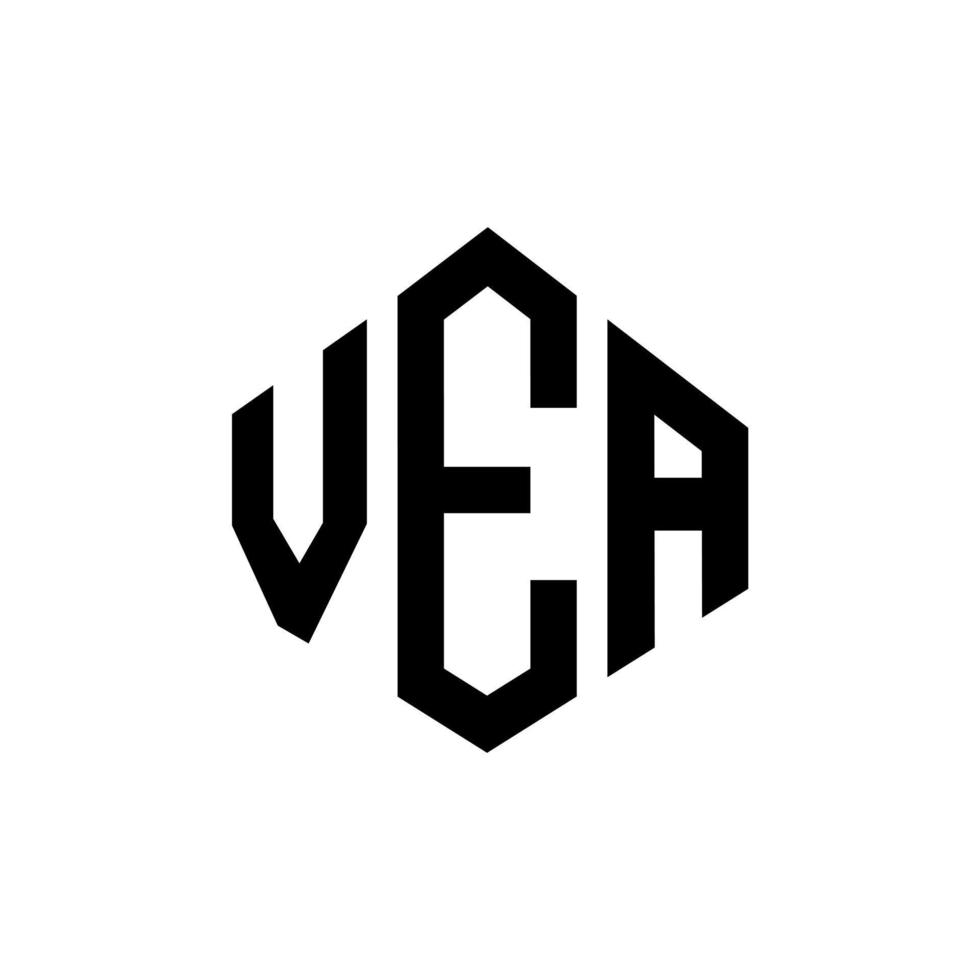 design de logotipo de carta vea com forma de polígono. vea polígono e design de logotipo em forma de cubo. vea modelo de logotipo de vetor hexágono cores brancas e pretas. vea monograma, logotipo de negócios e imóveis.