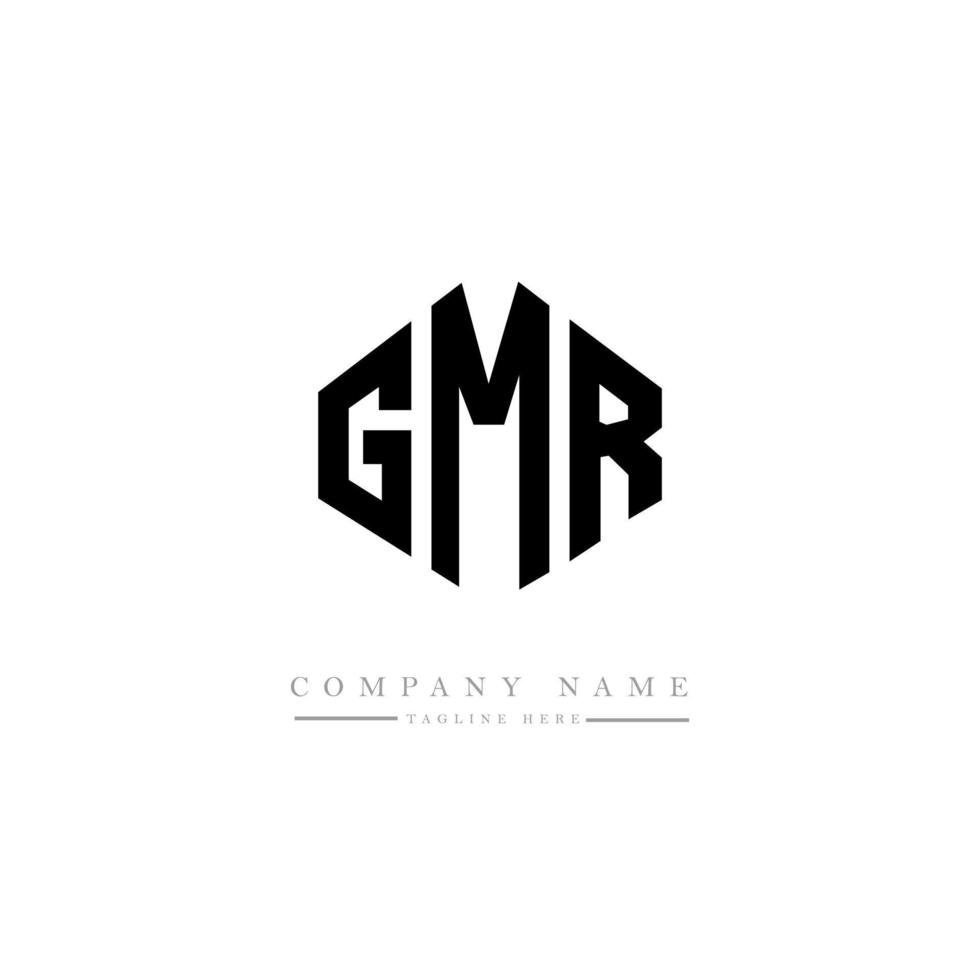 design de logotipo de carta gmr com forma de polígono. gmr polígono e design de logotipo em forma de cubo. gmr hexágono modelo de logotipo de vetor cores brancas e pretas. monograma gmr, logotipo de negócios e imóveis.