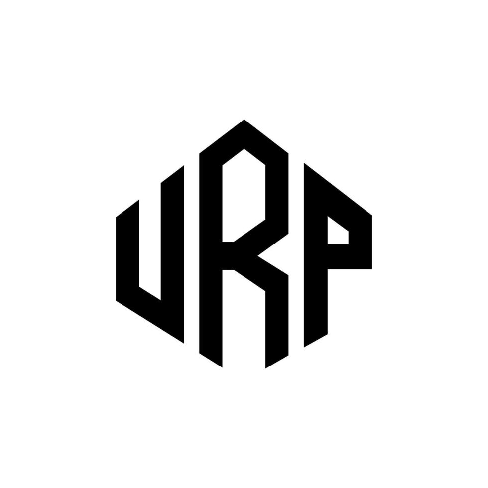 design de logotipo de carta urp com forma de polígono. urp polígono e design de logotipo em forma de cubo. modelo de logotipo de vetor hexágono urp cores brancas e pretas. urp monograma, logotipo de negócios e imóveis.