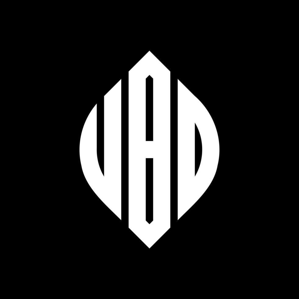 design de logotipo de letra de círculo ubd com forma de círculo e elipse. letras de elipse ubd com estilo tipográfico. as três iniciais formam um logotipo circular. ubd círculo emblema abstrato monograma carta marca vetor. vetor