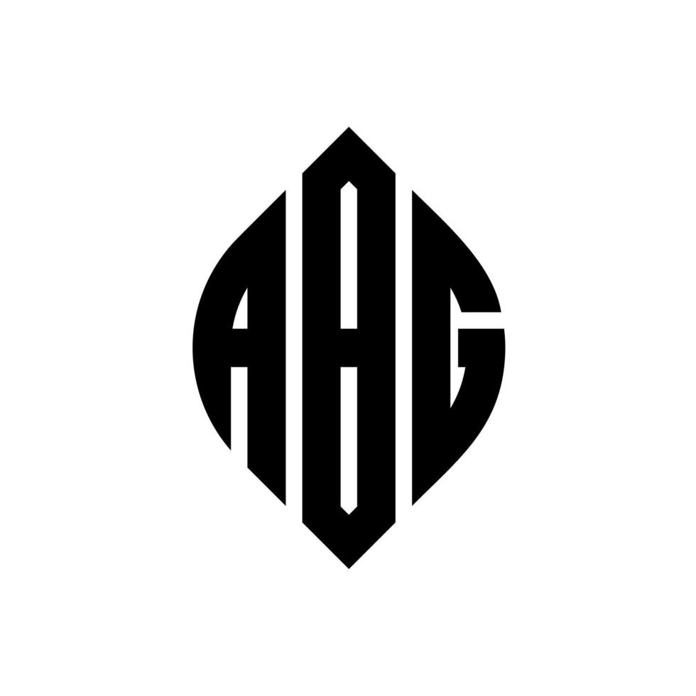 design de logotipo de carta de círculo abg com forma de círculo e elipse. letras de elipse abg com estilo tipográfico. as três iniciais formam um logotipo circular. abg círculo emblema abstrato monograma carta marca vetor. vetor