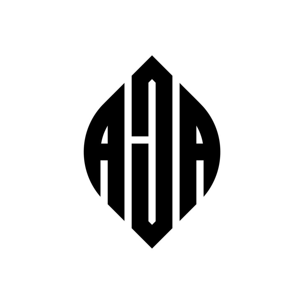 design de logotipo de carta de círculo aja com forma de círculo e elipse. letras de elipse aja com estilo tipográfico. as três iniciais formam um logotipo circular. aja círculo emblema abstrato monograma carta marca vetor. vetor